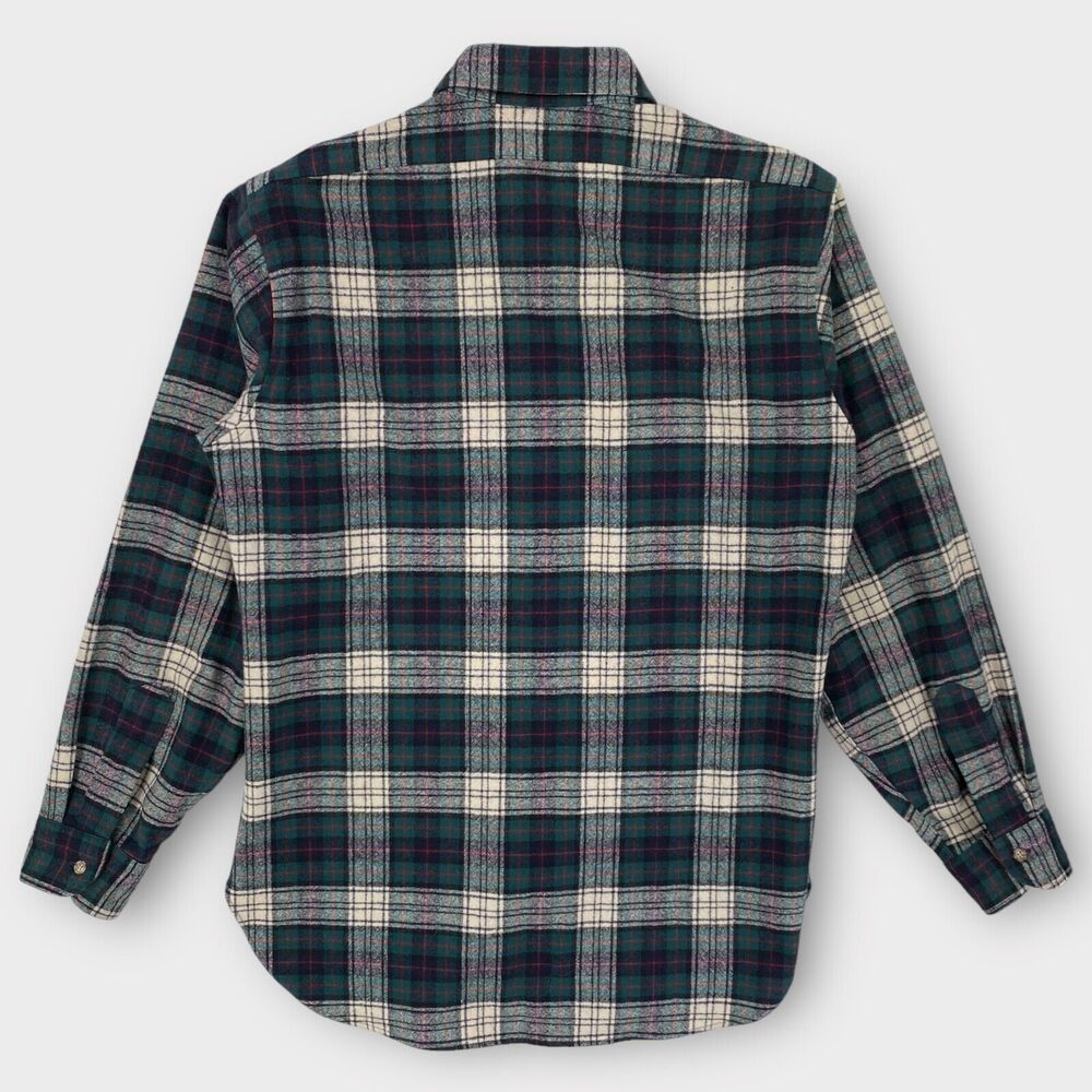 VINTAGE Pendleton Board Shirt Mens Medium Green Plaid Blackwatch Wool USA Made - Picture 5 of 11